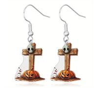 Halloween Earrings for Women Gothic Jewelry Goth Snake Earrings Horror Skull Skeleton Dangle Earring Halloween Party Cosplay Jewelry Accessories Costume Merch, Acrylic, No Gemstone