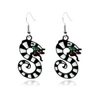 Halloween Earrings for Women Gothic Jewelry Goth Snake Earrings Horror Skull Skeleton Dangle Earring Halloween Party Cosplay Jewelry Accessories Costume Merch, Zinc, No Gemstone