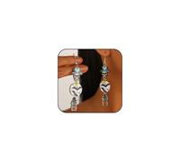Halloween Earrings for Women, Halloween Wooden Printed Earrings Colourful Pumpkin Skeleton Ghost Drop Dangle Earrings Halloween Themed Party Accessories, Wood, No Gemstone