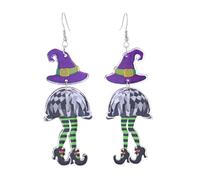 Halloween Earrings for Women Spooky Witch Hat Boots Ghost Cowboy Cowgirls Acrylic Drop Dangle Earrings Halloween Costume Party Jewelry Festival Gifts, Acrylic, No Gemstone