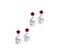 Halloween Earrings For Women, Three-Dimensional Cute Cartoon Star White Ghost Resin Dangle Drop Charm Funny Gift Jewelry, M, Resin, No Gemstone