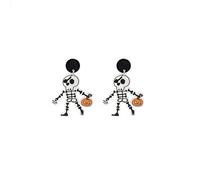 Halloween Earrings Funky Spooky Quirky Earrings Interesting Jewelry Creepy Halloween Earrings Halloween Skeleton kull Head Earrings Acrylic Alien Ghost Face Death Earrings for Women Miss Jewelry