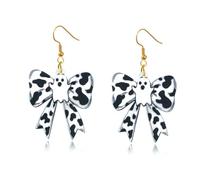 Halloween Earrings Ghost Bow Dangle Earrings Lightweight Acrylic Statement Drop Earrings Jewelry Accessory for Women, One Size, Acrylic, No Gemstone