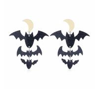 Halloween Earrings Gothic Black Vampire Bats Evil Pumpkin Candy Corn Ghost Spider Layered Acrylic Lightweight Chic Dangle Drop Earrings for Women Goth Halloween Christmas Party Fashion Jewelry Gifts