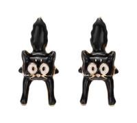 Halloween Earrings Pair, Novelty Holiday Ear Jewelry, Glossy Alloy Finish with Gold-Tone Accents for Costume Looks Seasonal Ear Accessory Festive Costume Studs Holiday Party Jewelry Glossy Look