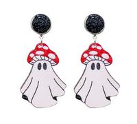 Halloween Earrings Retro Wooden Wheel Design European Festival Gothic Accessories Style Statement Jewelry for Women (A, One Size)