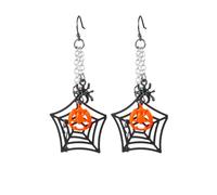Halloween Earrings Set & Pumpkin Designs. Solve Boring Outfit Woes, Lightweight, Multiple Styles. Ideal for Halloween Parties, Cosplay, Festive Looks (Purple, One Size)
