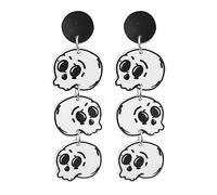 Halloween Earrings Spooky Earrings Horror Knife Earrings Skeleton skull Earrings Gothic Ghost Bat Earrings for Women Halloween Costume Jewelry Accessories, Acrylic, No Gemstone