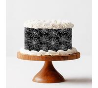 Halloween Edible Print Spiderwebs Cake Wrap Topper | Premium Icing Sheet or Wafer Paper | Cake Decoration for Halloween Gothic Birthday Wedding Cake (Premium Icing Sheet)