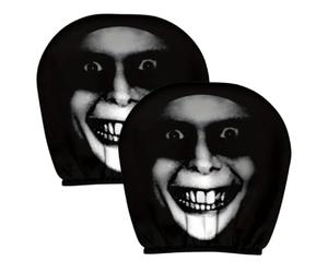 Halloween Elastic Car Seat Headrest Protector - Stretchy Decorative Cover, Haunted Theme Wrap | Ghost Pumpkin Spider Web Design Cushion Guard, Vehicle Interior Accessories for Travel Comfort