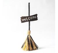 Halloween Electric Spinning Witch Broom - Automated Rotating Scary Motion Prop for Haunted Houses, Parties, Escape Rooms with Glowing Effects