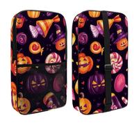 Halloween Elements Treats Sweets Candies Lollipop Pickleball Paddle Bag for Women Men, Pickleball Paddle Cover Holds 2 Paddle and 4balls