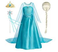 Halloween Elsa Dress for Girls Children Party Princess Costume Kids Disguise with Long Cloak Girl Snow Queen Carnival Clothes DE14 Set 04