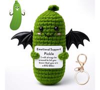Halloween Emotional Support Pickle - Hand-Crocheted Funny Plush with Encouragement Card, Cute Spooky Decor, Unique Gift Halloween for Friends Office & Party Favor