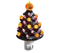 Halloween Enchanting Ceramic Halloween Black Tree Night Light - Elegant Desktop Ornament for Festive and (Black, 15. 2X9. 1X8CM)