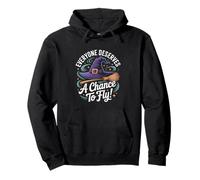 Halloween Everyone Deserves A Chance To Fly Broom Witch Pullover Hoodie