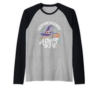 Halloween Everyone Deserves A Chance to Fly Broom Witch Raglan Baseball Tee