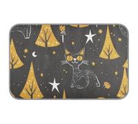 Halloween Evil Cat Black Gold Star Safari Summer dog cooling blankets for large Self Cooling 38" x 23" cooling mats for rabbit indoors non-electric manta fria para perros M