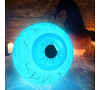 Halloween Eye Beads Glowing Inflatable Balloon, Halloween Decorations Outdoor 23.6 Inch Inflatable Eyeball Light Up, Luminous Party Decoration, HalloweenHorrorDecoration Party Supplies (Blue)