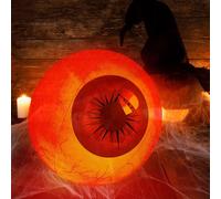 Halloween Eye Beads Glowing Inflatable Balloon, Halloween Decorations Outdoor 23.6 Inch Inflatable Eyeball Light Up, Luminous Party Decoration, HalloweenHorrorDecoration Party Supplies (Red)