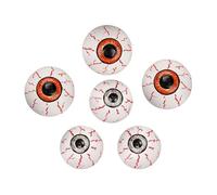 Halloween Eyeball Decorations, Scary Resin Terror Props, 6-Piece Horror Eyeballs Set, Creepy Party Favor Decor for Tabletop, Desk, Cabinets, Flower Pot, Desktop, Display, 1.18x1.18x1.18 inches