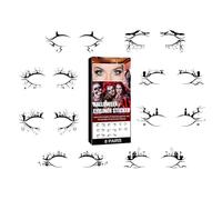 Halloween Eyeliner Stickers, Halloween Face Tattoos for Adults, Bat Spider Pattern Makeup Accessories Eyeshadow Sticker, Self- Adhesive Face Tattoos for Party Adults (8 Pairs)