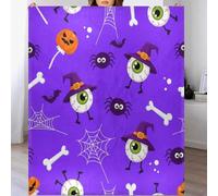 Halloween Eyes Spiders Webs Bones Throw Plush Bed Throw Luxury Blanket For Living Rooms Bedroom Home Decor M