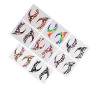 Halloween Eyeshadow Sticker 8 Pairs Self Adhesive Temporary Tattoos | Colorful Shiny Paper Glue, Brow Bone Area and Glitter Overlays, for Concerts and School Plays