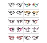 Halloween Eyeshadow Stickers Eyeliners Decals Spiders Web Temporary Tattooed Face Eye Makeup Sticker Womens Halloween Face Temporary Tattooed
