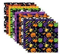 Halloween Fabric, 24PCS Halloween Scrapbook Paper 12x12" 12 Style Theme Double Sided Scrapbook Paper for DIY Albums Journals Envelopes Greeting Cards Making