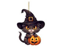 Halloween Fabric Christmas Ornaments Halloween Ornaments 2023 Hanging Ornaments For Xmas Tree Cute Acrylic Cat Pendant Christmas Tree Decorations For Home Holiday Party (D, One Size)