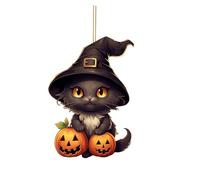 Halloween Fabric Christmas Ornaments Halloween Ornaments 2023 Hanging Ornaments For Xmas Tree Cute Acrylic Cat Pendant Christmas Tree Decorations For Home Holiday Party (A, One Size)