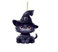 Halloween Fabric Christmas Ornaments Halloween Ornaments 2023 Hanging Ornaments For Xmas Tree Cute Acrylic Cat Pendant Christmas Tree Decorations For Home Holiday Party (H, One Size)