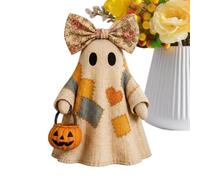 Halloween Fabric Ghost Light - LED Spooky Tabletop Decor, LED Light Up Ghost Figurine Retro Fabric Halloween Decoration for Tiered Tray, Mantel, Shelf, Office & Living Room Fall Centerpiece Decor