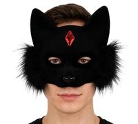 Halloween Face Cover - Adjustable Half Cover For Dogs, 20x20x8.5cm Flannel Costume Mask, Realistic Masquerade Prop, Plush Dress Up Accessory | Men's Theatrical Party Gear
