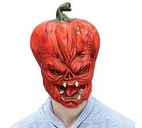 Halloween Face Covering - Scary Red Pumpkin Face Shield Halloween Headgear | Performance Props Latex Face Masque for Carnival Role Play Stage Performance Halloween Party