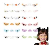 Halloween Face Decals, Halloween Pumpkin Ghost Body Stickers | Holiday Decor Cartoon Cosplay Accessory for Kids Adults Women Men Birthday Dress up Festival