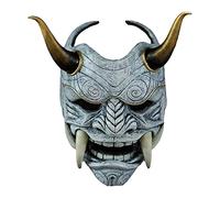Halloween Face, Halloween Face, Japanese Face Shield - Cosplay Competent Japanese Bull Demon King Red Face Horns, Latex Japanese G