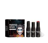 Halloween Face Make-Up White Black Red Make Up Stick, Skull Face Make Up Kit, Face Paint Theatre Makeup Set Vampire Zombie Bride Makeup SFX Makeup
