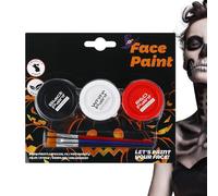 Halloween Face Makeup,Water-Soluble Halloween Makeup Kit - 3 Colors Cosplay Face Paint - for Goth Party Sports Event Clown Vampire Witch Skeleton