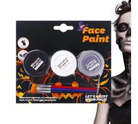 Halloween Face Makeup | Water-Soluble Halloween Makeup Kit,3 Colors Face Body Paint | for Cosplay Costume Sports Event Kids Adults Clown Skeleton
