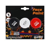 Halloween Face Makeup - Water-Soluble Skin Painting Cream - 3 Colors Water-soluble Face Painting Kit - for Cosplay Costume Sports Event Kids Adults Clown Skeleton