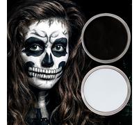 Halloween Face Paint Black And White Grease Based Make Up Paint Extremely Durable Body Paint For Scary Zombie Party Fancy Dress Accessories (Black And White Paint)