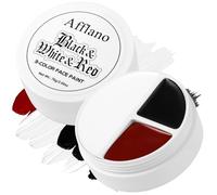 Halloween Face Paint Black White Red, Goth Clown Makeup Red Black White Body Paint Satin Finish, for Halloween Mime white Face Makeup Cosplay Stage Monster Fancy Zombie SFX Skeleton Costume