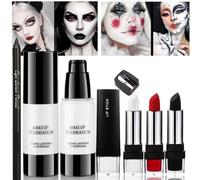 Halloween Face Paint, Halloween Face Makeup Kit | Multi-functional Makeup Stick Set Including Lip Stick Eyeliner Pencil Sharpener, Waterproof and Durable Face Body Cosmetic