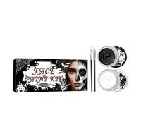 Halloween Face Paint Kit White+Black - Face Painting Set for Kids and Adult - High Pigment Face Body Paint For Professional Skeleton Zombie Clown Cosmetic SFX Makeup Costume Festivals Multiple Uses