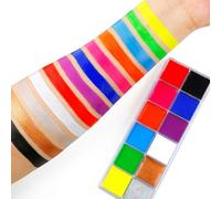 Halloween Face Paint Safe Long-Lasting 12-Color Fluorescent Safe