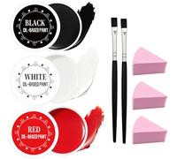 Halloween Face Paint White Red Black Makeup - Face and Body Paint Set - Face Painting Kit SFX Makeup for Kids & Adults - Full Coverage&High Pigment Professional Oil-Based Cosmetic Paint 150g
