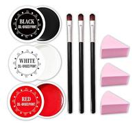 Halloween Face Painting Kit - 210g Black White and Red Face Paint - Halloween Makeup Kit for adults, Skeleton, Skull , Clown, Vampire, Zombie - Body Paint Waterproof and Durable