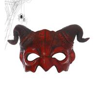 Halloween Face Scary Half Cap, Horror Design, Adjustable Strap | Halloween Costume Accessory for Women, Men, Adults, Night, Festival, Parade, Carnival, Reception, Ambianc